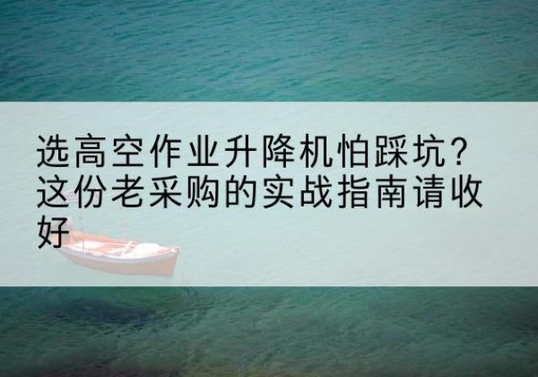 塔河高空作业升降机厂家推荐-选高空作业升降机怕踩坑？这份老采购的实战指南请收好