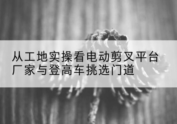 塔河电动剪叉升降平台厂家-从工地实操看电动剪叉平台厂家与登高车挑选门道
